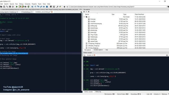 2.8  Dilation and Eroding using OpenCV Python(Advanced Computer Vision using OpenCV Python)