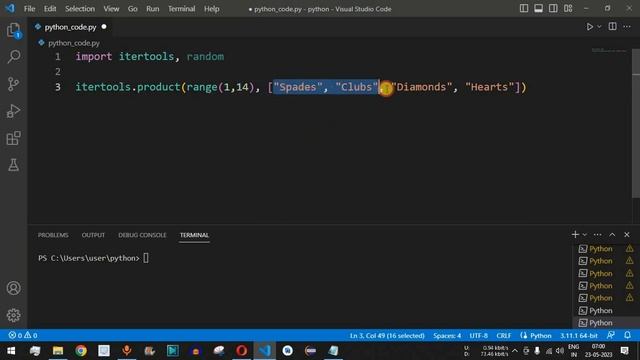 Python Program #31 - Shuffle Deck of Cards in Python
