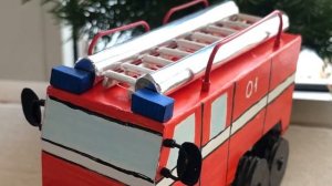Поделка пожарная машина ? Craft fire truck ? DIY