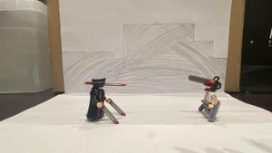Lego Анимация ( человек бензопила)