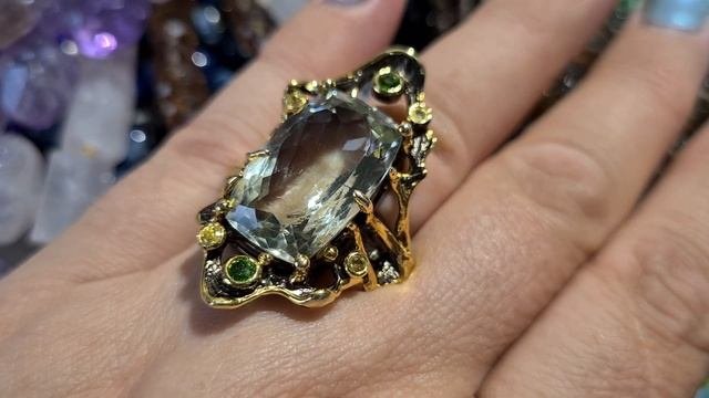 107.Натуральные камни.Серебро.Празиолит