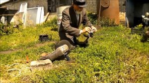 Как косить траву триммером с помощью цепи от бензопилы.