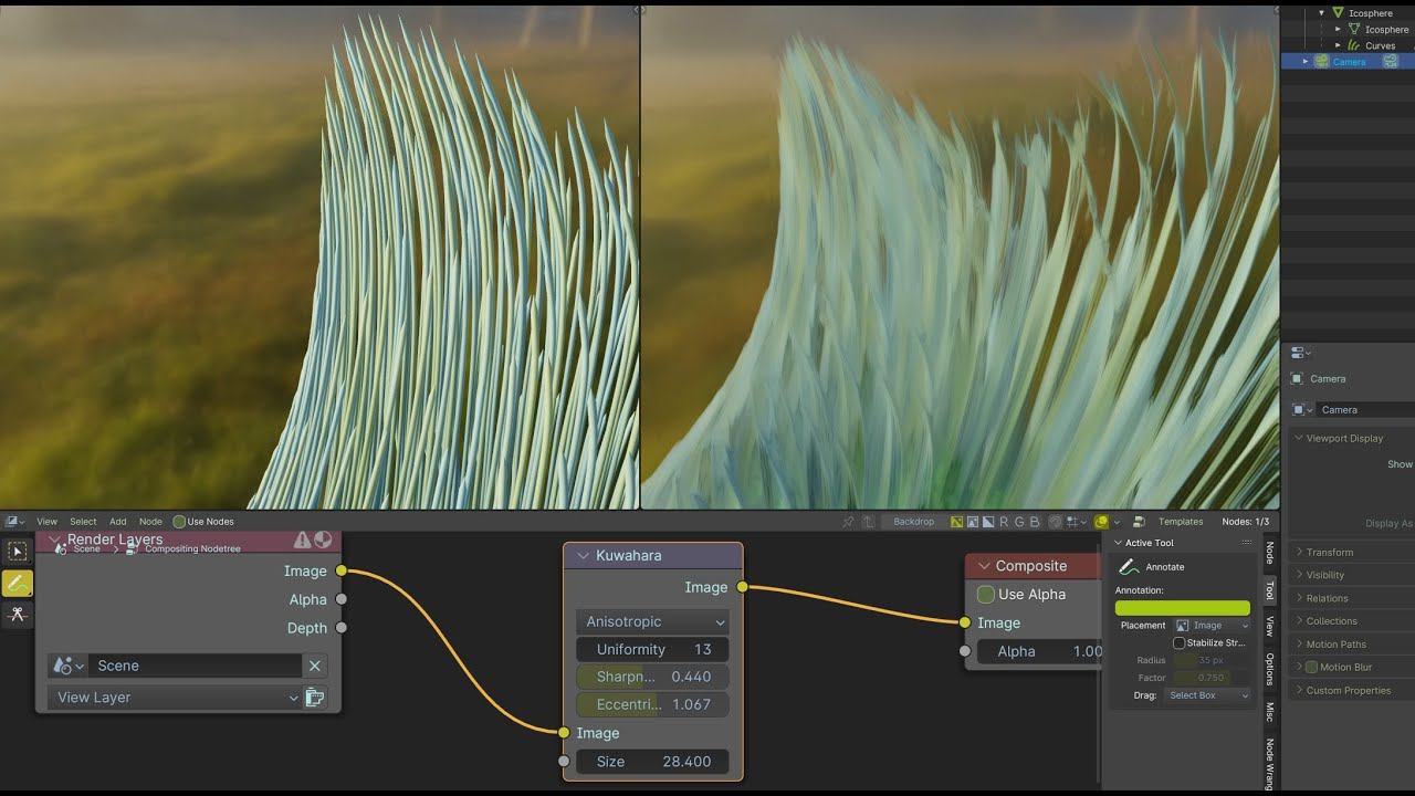 Фильтр Кувахары теперь с анизотропией. Blender 4.1