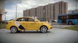 Машинка металлическая Яндекс.Такси, коллекционная модель LADA VESTA, 1:24, озвучено ЯНДЕКС.ТАКСИ