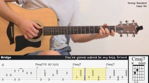 Best Friend - Rex Orange County | Fingerstyle Guitar | TAB + Chords + Lyrics