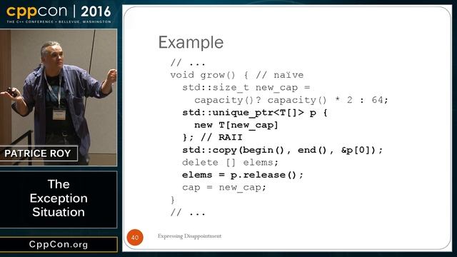 CppCon 2016: Patrice Roy “The Exception Situation"