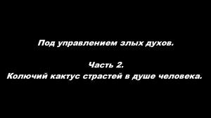 Под управлением злых духов. 
Часть 2. Колючий кактус страстей в душе человека.