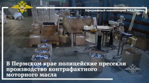 Ирина Волк: В Пермском крае полицейские пресекли производство контрафактного моторного масла