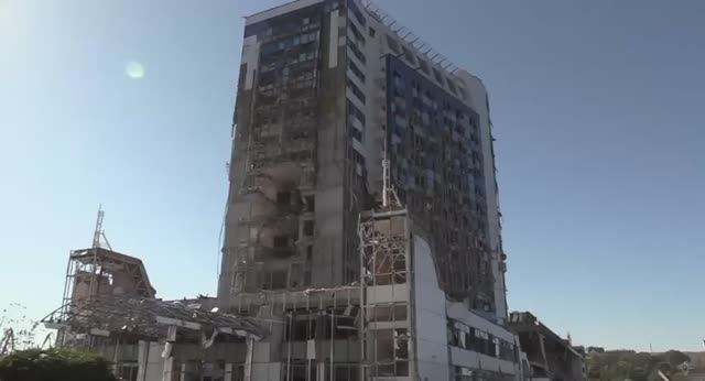 Последствия ударов по гостинице «Одесса»
