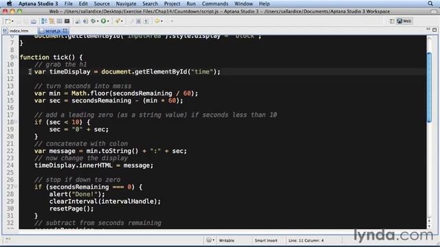 JavaScript(JS-Lynda.com) 14 1 Обратный отсчет смотреть онлайн