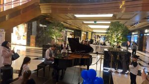 Public piano in shopping mall