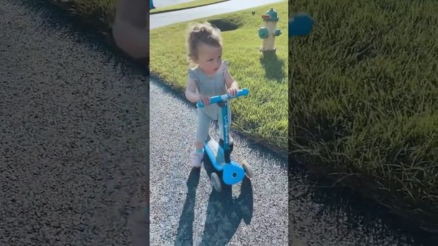 Scooter - ONE MONTH difference y’all! They are loving their Globber toddler scooters ?