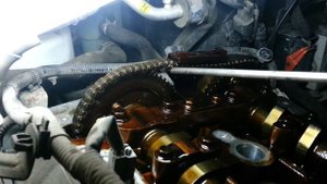 Растянутая цепь ГРМ на моторе Mitsubishi 4B12 www.block-s.ru