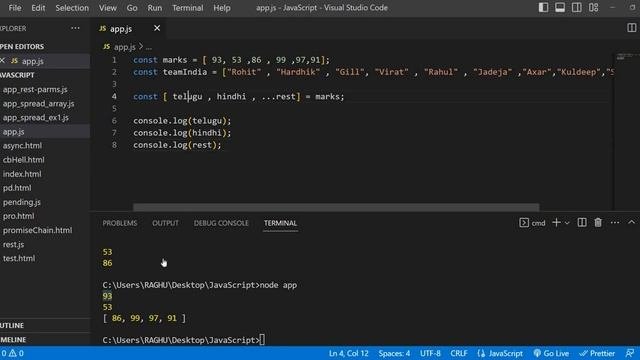 Destructuring Of Arrays With Rest Operator In JavaScript #EssentialJavaScriptforReact