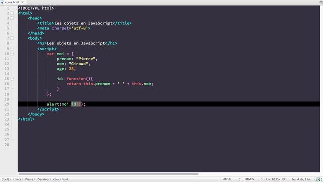 COURS COMPLET JAVASCRIPT [20/65] - Créer des objets en JavaScript смотреть онлайн