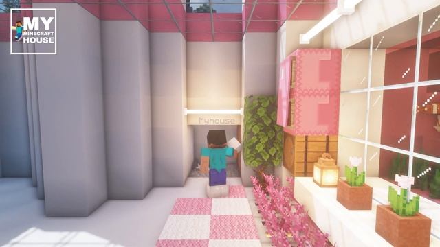 Minecraft: Build a super cute pink heart-shaped house underground #95 смотреть онлайн