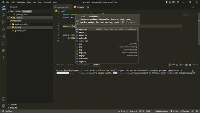2. Setting Up the Server | Google OAuth2 Authentication with Passport.js | Node.JS Development
