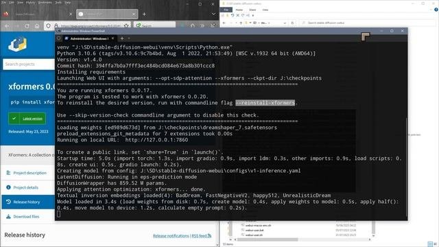 Upgrade XFORMERS In Stable Diffusion - Automatic1111