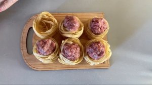  Обожаю этот рецепт! Гнезда из макарон с фаршем!