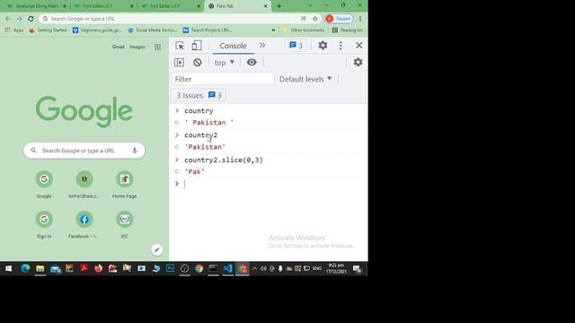 Javascript class 2, string method, array method 17 dec,2021