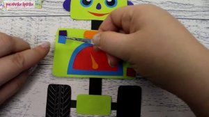 Аппликация РОБОТ из цветной бумаги своими руками.