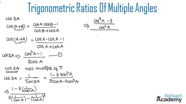 How To Derive The Formula For Cot2A and Cot3A - Maths /Trigonometry смотреть онлайн