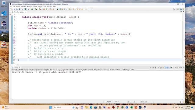 Using printf & System.out.format in Java смотреть онлайн