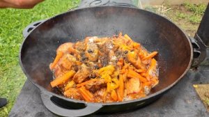 ПЛОВ - ГОТОВИМ ПОШАГОВО | на даче в казане #плов