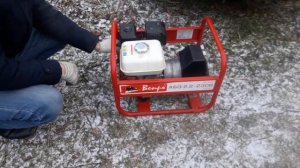 Запуск бензинового генератора Вепрь АБП 2,2 230 ВХ при минус 5