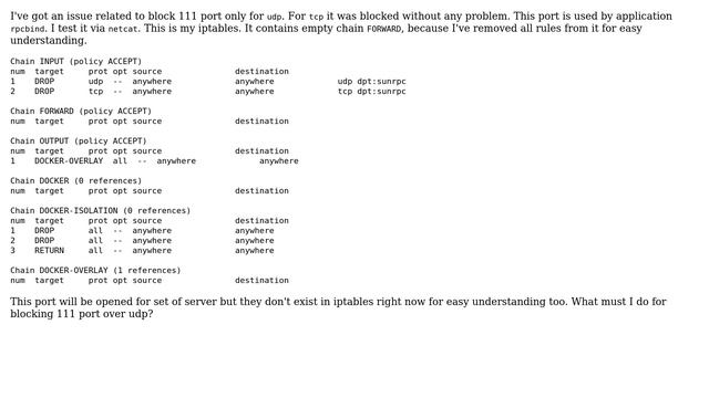 DevOps & SysAdmins: How to block 111 udp port via iptables? смотреть онлайн