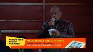 Constitutional Review Committee -Mpumalanga  Public Hearing Part 1