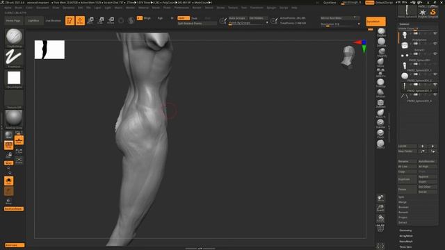 Скульптинг женской  фигуры в zbrush.