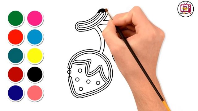Coloring Fun for Kids | Coloring Pages | Strawberry - Coloring Video #(6)
