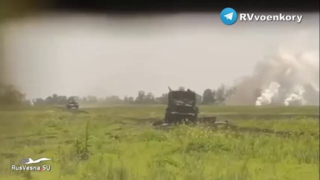 кадры атаки натовской брони техники