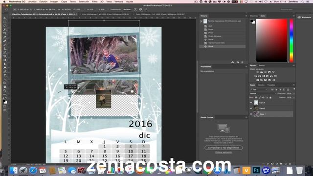 BAJAR Plantilla Calendario Diciembre 2016 Adobe Photoshop смотреть онлайн