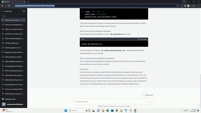 Python Wiki Style Doc Generator