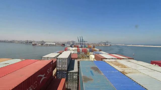 Прибытие судна контейнеровозав Египет Порт АлександрияCMA CGM MOLIERE arrival to Alexandria