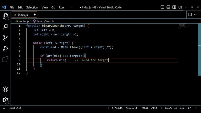 43 Mastering Divide and Conquer Algorithms: Binary Search Explained | JavaScript Tutorial