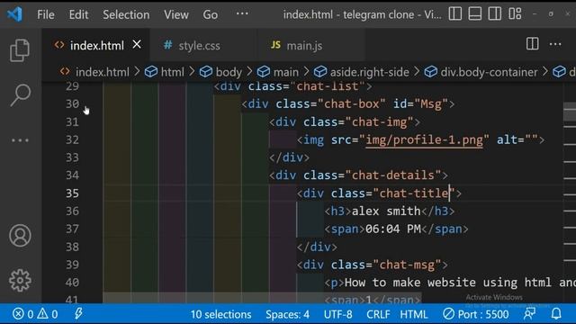 Telegram Clone Using html css and javascript | Telegrame Web Clone in HTML & CSS смотреть онлайн