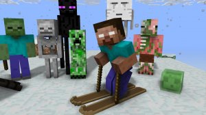 Школа монстров: Катание на лыжах — Анимация Minecraft