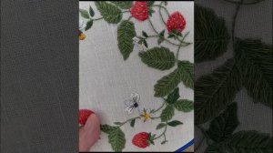 Пчелка, вышивка простой гладью, фрагмент мастер-класса