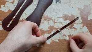 Изделие из кожи крейзи хорс с обработкой/бесплатная выкройка/Free PDF Pattern leather case