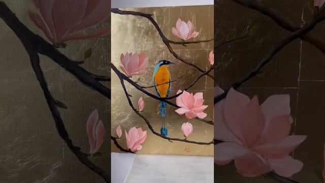 Диптих на потали с птицами. #дизайнер #дизайнинтерьера #живопись #картина смотреть онлайн