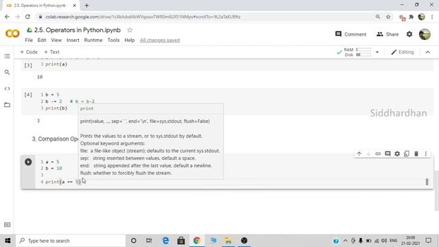 2.5. Operators in Python | Python Tutorial |Arithmetic Assignment Comparison Logical Identity Membe