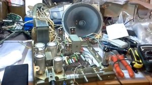 Усилитель ламповый двухтактный 6П14П радиола Ригонда