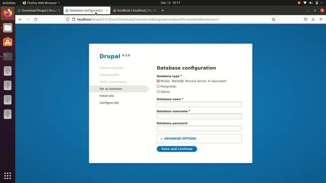How to install Drupal 9 in ubuntu using xampp