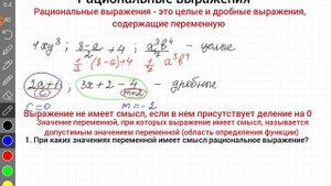 Рациональные выражения. Алгебра, 8 класс