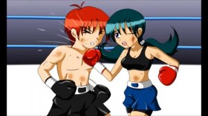 Anime boys VS girls boxing video