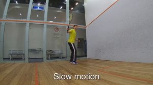 Сквош:драйвы слева от стекла.Backhand deep drives.