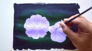 Acrylic painting /Petunia flower /Simple and Easy